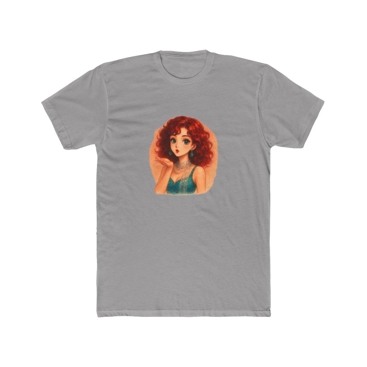 Flirty Redhead Blowing Kiss Graphic Playful Woman Sassy T-Shirt - Official t-shirts merchandise