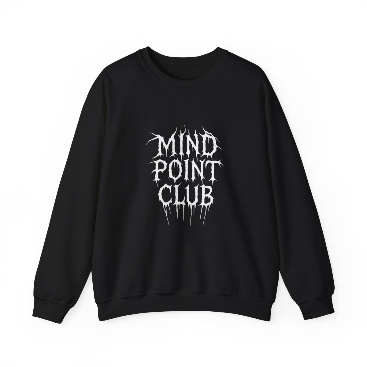 Black t-shirt featuring the white text "PINK PONY CLUB" in a gothic, distressed font. The text has a dripping effect. The shirt is a classic crew neck design. - alternate angle 2, merchandise