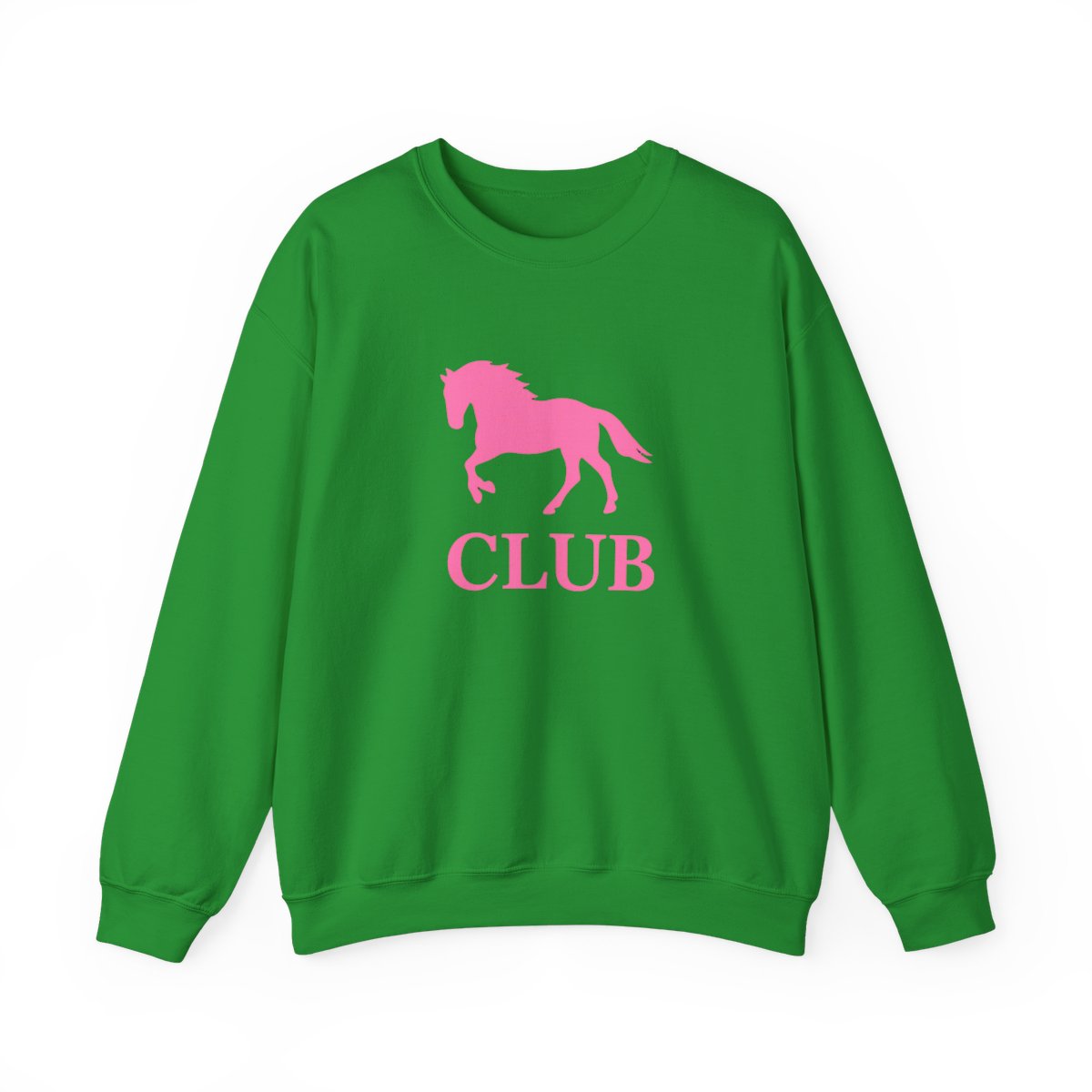 Black sweatshirt with a pink silhouette of a horse and the word "CLUB" printed on the front. - alternate angle 4, merchandise
