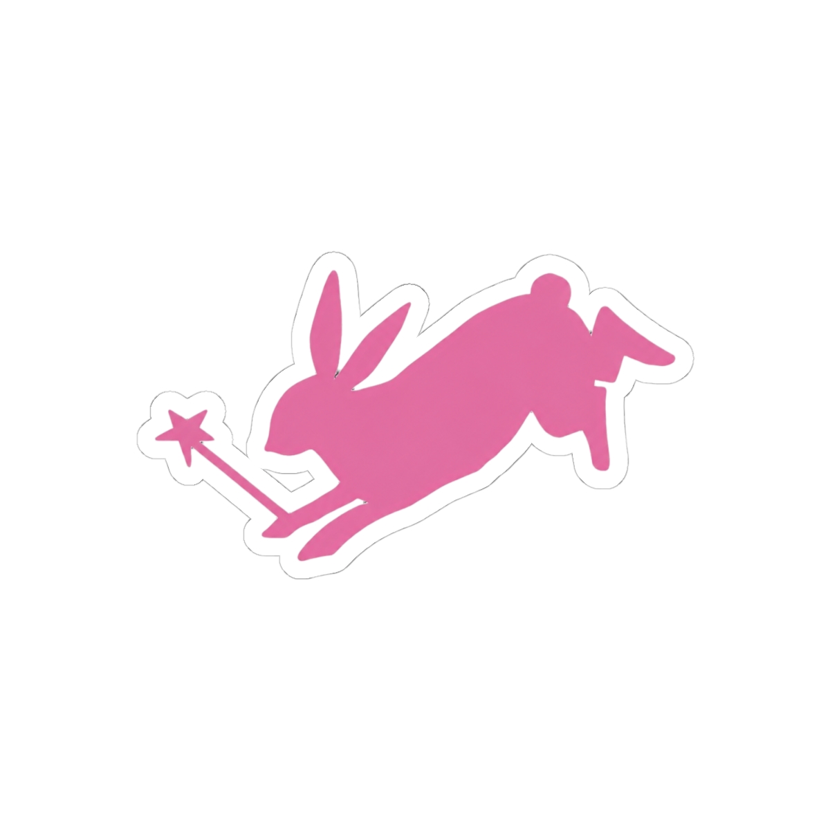 Pink Wand and Rabbit Cute Magical Sticker | Fantasy Fan Decal - alternate angle 1, merchandise