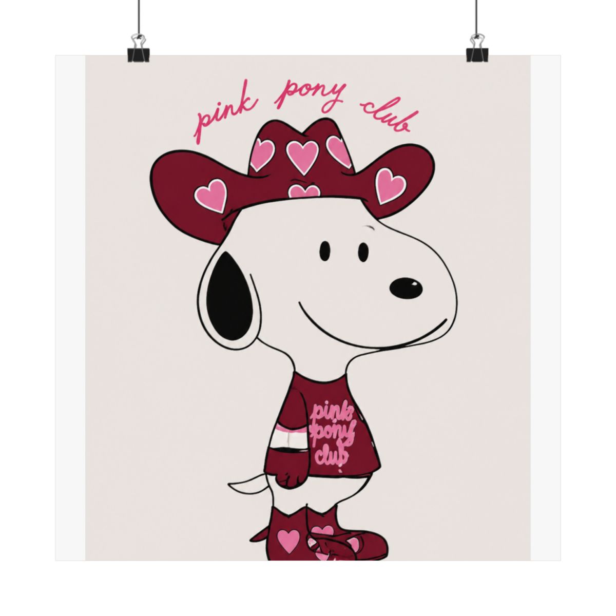 Chappell Roan Snoopy Pink Pony Club Midwest Princess a5/a6 art print, poster, wall art gift for her - Official Posters & Wall Art merchandise