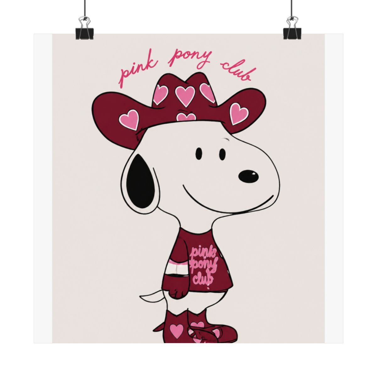 Chappell Roan Snoopy Pink Pony Club Midwest Princess a5/a6 art print, poster, wall art gift for her - alternate angle 2, merchandise