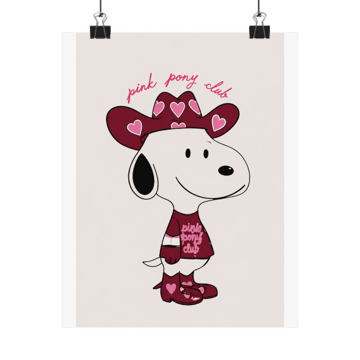 Chappell Roan Snoopy Pink Pony Club Midwest Princess a5/a6 art print, poster, wall art gift for her - alternate angle 4, merchandise